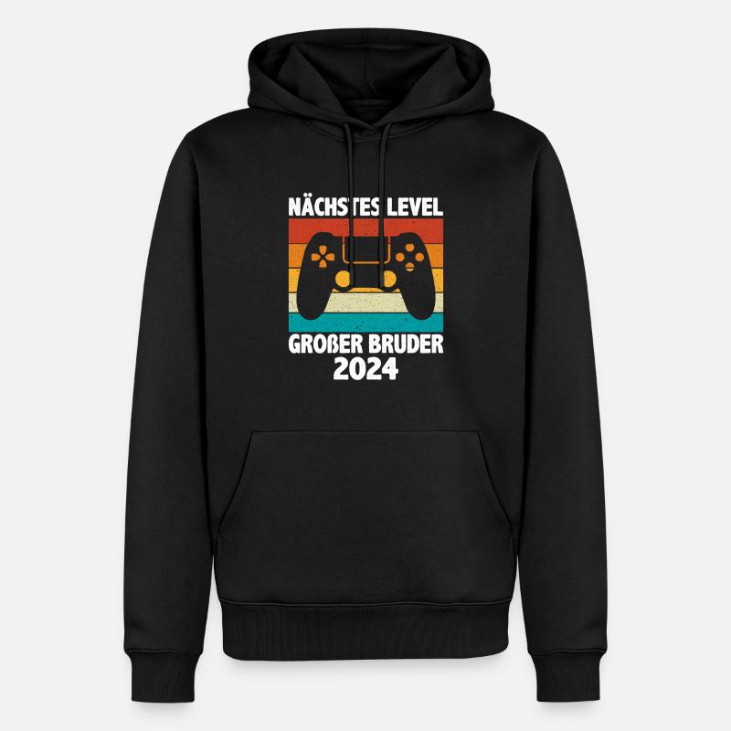 Nächste Level Großer Bruder 2024 - Männer Premium Bio Hoodie - Schwarz