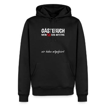 50th Birthday Guest Book Signature Guest - Männer Premium Bio Hoodie - Schwarz - Vorne - Nico (187cm)