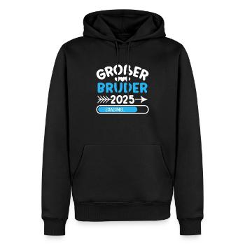 Großer Bruder 2025 - Männer Premium Bio Hoodie - Schwarz - Vorne - Nico (187cm)
