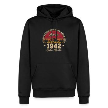 Les Légendes Sont Nées En Février 1942 - Sweat à capuche Premium bio Homme - noir - Devant - Nico (187cm)