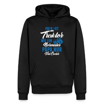 papa nit traktor wie ein normaler - Männer Premium Bio Hoodie - Schwarz - Vorne - Nico (187cm)