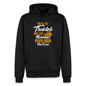 Papa nit traktor wie ein normaler - Männer Premium Bio Hoodie - Schwarz - Vorne - Nico (187cm)