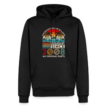Legendär seit 2008 alle Originalteile - Männer Premium Bio Hoodie - Schwarz - Vorne - Nico (187cm)