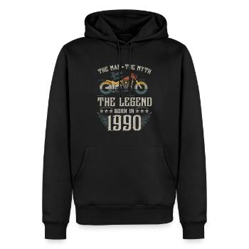 L'homme Le Mythe La Légende Né En 1990 Cadeau - Sweat à capuche Premium bio Homme - noir - Devant - Nico (187cm)