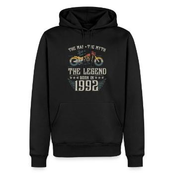 L'homme Le Mythe La Légende Né En 1992 Cadeau - Sweat à capuche Premium bio Homme - noir - Devant - Nico (187cm)