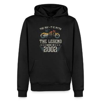 L'homme Le Mythe La Légende Né En 2002 Cadeau - Sweat à capuche Premium bio Homme - noir - Devant - Nico (187cm)