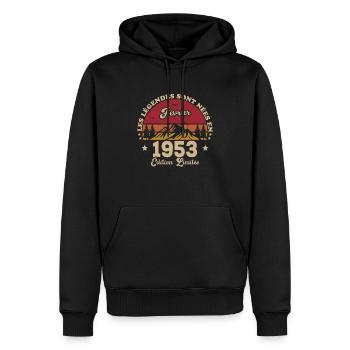 Les Légendes Sont Nées En Février 1953 - Sweat à capuche Premium bio Homme - noir - Devant - Nico (187cm)