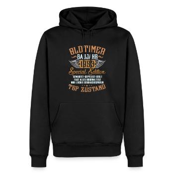 1953 Geburtsjahr Geburtstag Oldtimer Baujahr - Männer Premium Bio Hoodie - Schwarz - Vorne - Nico (187cm)