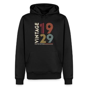 MANUFACTURED IN 1929 - Men’s Premium Organic Hoodie - black - Front - Nico (187cm)