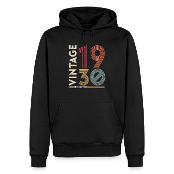 Qualité Supérieure 1930 Vieillie À La Perfection - Sweat à capuche Premium bio Homme - noir - Devant - Nico (187cm)