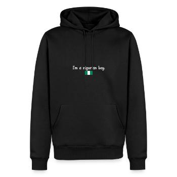 Je suis un garçon nigérian - Sweat à capuche Premium bio Homme - noir - Devant - Nico (187cm)