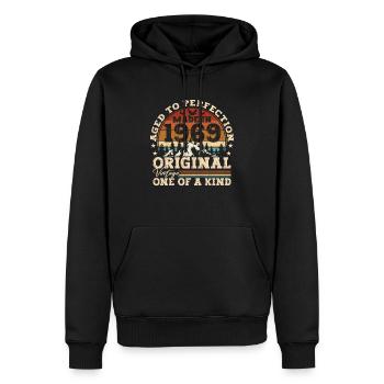 Born 1969 Vintage Birthday Retro Gift - Men’s Premium Organic Hoodie - black - Front - Nico (187cm)