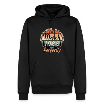 Mars 1988 anniversaire 1988 légendes Mars - Sweat à capuche Premium bio Homme - noir - Devant - Nico (187cm)