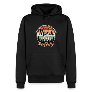 März 1991 Jubiläum 1991 Legenden März - Männer Premium Bio Hoodie - Schwarz - Vorne - Nico (187cm)