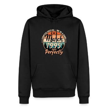 Mars 1995 anniversaire 1995 légendes Mars - Sweat à capuche Premium bio Homme - noir - Devant - Nico (187cm)