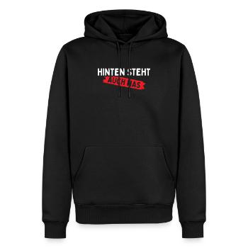 Hinten Steht Auch Was - Männer Premium Bio Hoodie - Schwarz - Vorne - Nico (187cm)