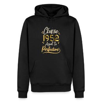 Anniversaire 1952 cadeau 1952 Classic 1952 - Sweat à capuche Premium bio Homme - noir - Devant - Nico (187cm)