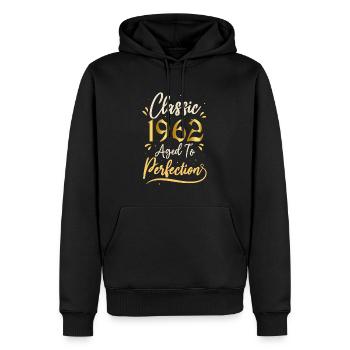 Anniversaire 1962 cadeau 1962 Classic 1962 - Sweat à capuche Premium bio Homme - noir - Devant - Nico (187cm)