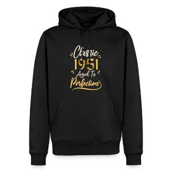 Anniversaire 1951 cadeau 1951 Classic 1951 - Sweat à capuche Premium bio Homme - noir - Devant - Nico (187cm)