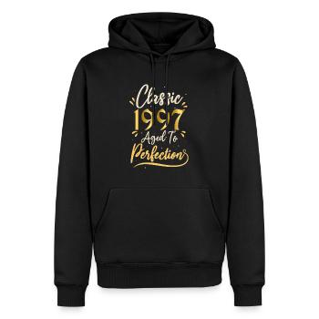 Anniversaire 1997 cadeau 1997 Classic 1997 - Sweat à capuche Premium bio Homme - noir - Devant - Nico (187cm)