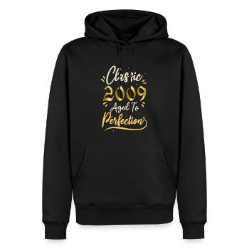 Anniversaire 2009 cadeau 2009 Classic 2009 - Sweat à capuche Premium bio Homme - noir - Devant - Nico (187cm)