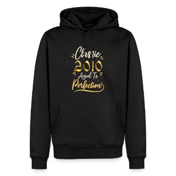 Anniversaire 2010 cadeau 2010 Classic 2010 - Sweat à capuche Premium bio Homme - noir - Devant - Nico (187cm)