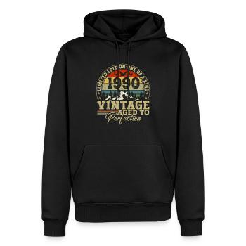 1990 Vintage Bis Zur Perfektion Gereift - Sweat à capuche Premium bio Homme - noir - Devant - Nico (187cm)