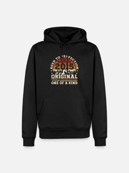 Geboren 2015 Vintage Geburtstag Retro Geschenk - Men’s Premium Organic Hoodie - black