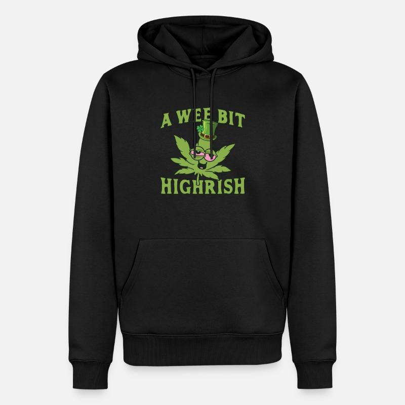 Un peu Highrish Cannabisleaf - Sweat à capuche Premium bio Homme - noir