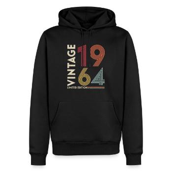 Millésime 1964 Original - Sweat à capuche Premium bio Homme - noir - Devant - Nico (187cm)