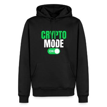 Krypto Modus Ein - Männer Premium Bio Hoodie - Schwarz - Vorne - Nico (187cm)
