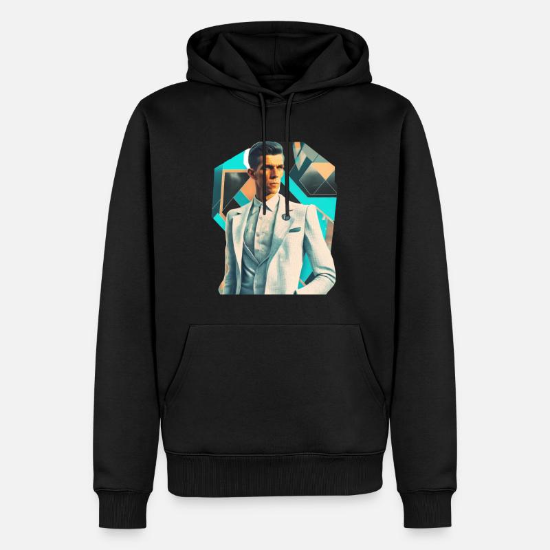 Retro Flash No20 - Männer Premium Bio Hoodie - Schwarz