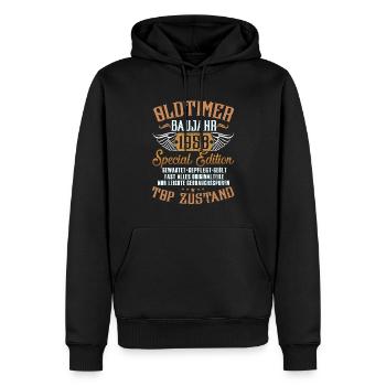 Geburtstag - Oldtimer 1958 - Männer Premium Bio Hoodie - Schwarz - Vorne - Nico (187cm)