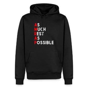 Autant de repos que possible AMRAP drôle - Sweat à capuche Premium bio Homme - noir - Devant - Nico (187cm)