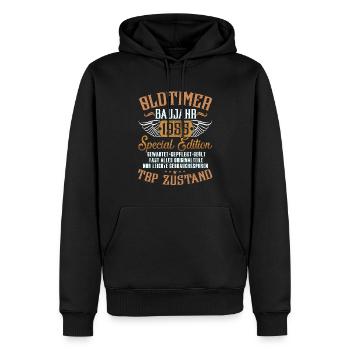 Oldtimer 1955 Baujahr – Vintage Retro Geburtstag - Männer Premium Bio Hoodie - Schwarz - Vorne - Nico (187cm)
