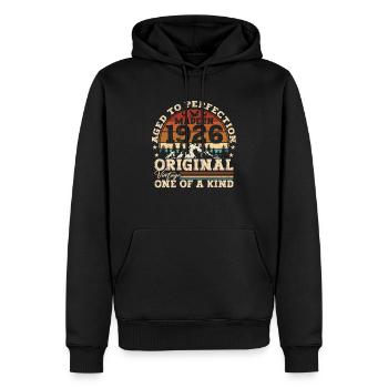 Legendär seit 1926 - Männer Premium Bio Hoodie - Schwarz - Vorne - Nico (187cm)