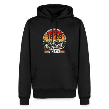 Legendär seit 1926 - Männer Premium Bio Hoodie - Schwarz - Vorne - Nico (187cm)