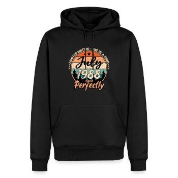 Juli 1988 Jubiläum 1988 Legenden Juli - Männer Premium Bio Hoodie - Schwarz - Vorne - Nico (187cm)