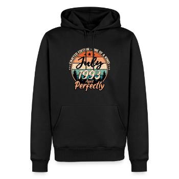 Juli 1993 Jubiläum 1993 Legenden Juli - Männer Premium Bio Hoodie - Schwarz - Vorne - Nico (187cm)