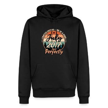 Juillet 2017 anniversaire 2017 légendes Juillet - Sweat à capuche Premium bio Homme - noir - Devant - Nico (187cm)