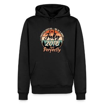 Juillet 2018 anniversaire 2018 légendes Juillet - Sweat à capuche Premium bio Homme - noir - Devant - Nico (187cm)