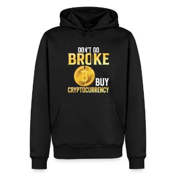 Gehen Sie Nicht Pleite Kaufen Sie Kryptowährung - Männer Premium Bio Hoodie - Schwarz - Vorne - Nico (187cm)