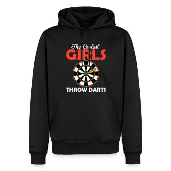 Les filles les plus cool lancent des fléchettes - Sweat à capuche Premium bio Homme - noir - Devant - Nico (187cm)