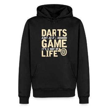 Darts is not just a game but a - Men’s Premium Organic Hoodie - black - Front - Nico (187cm)