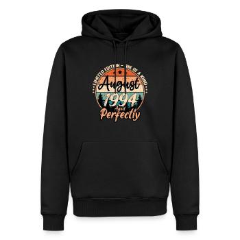 August 1994 Jubiläum 1994 Legenden August - Männer Premium Bio Hoodie - Schwarz - Vorne - Nico (187cm)