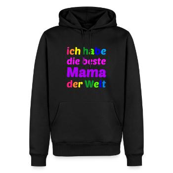 Ich habe die beste Mama der Welt - Männer Premium Bio Hoodie - Schwarz - Vorne - Nico (187cm)