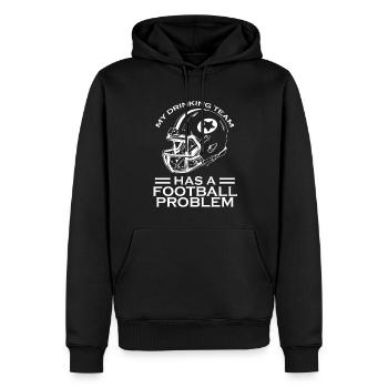 Mein Trinker Team Hat Ein Football Problem - Männer Premium Bio Hoodie - Schwarz - Vorne - Nico (187cm)