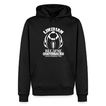 Le joueur de ligne Weil Quaterbacks a aussi besoin de héros - Sweat à capuche Premium bio Homme - noir - Devant - Nico (187cm)