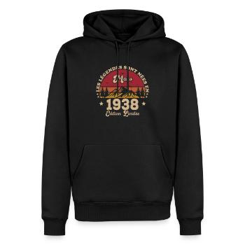 March 1938 Anniversary Vintage Gift Idea 1938 - Men’s Premium Organic Hoodie - black - Front - Nico (187cm)
