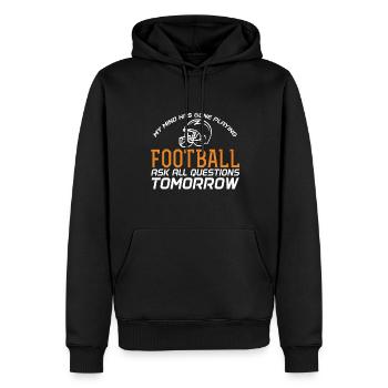 My mind has changed from playing football - Men’s Premium Organic Hoodie - black - Front - Nico (187cm)